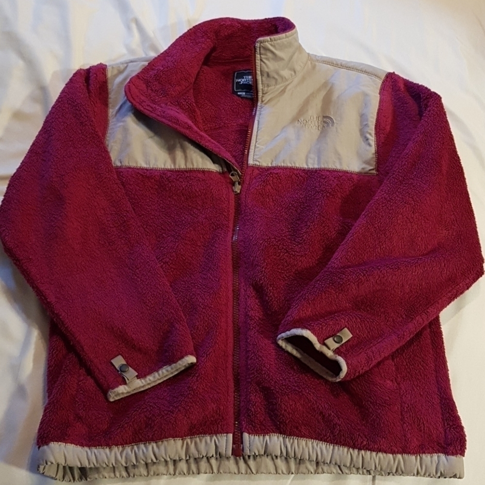 The North Face plush girls size Large sweater jacket